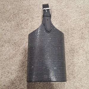 Black shiny wine holder purse